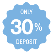 30% confirmation deposit only